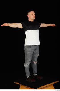  Torin blue jeans brown shoes standing t poses t shirt whole body 0002.jpg